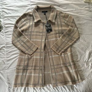 Plaid Open Front Cardigan